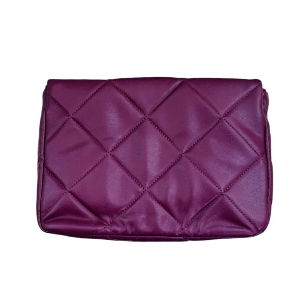 Badgley Mischka NWT Quilted Plum Shoulder Bag with Gold Chain - Picture 3 of 4
